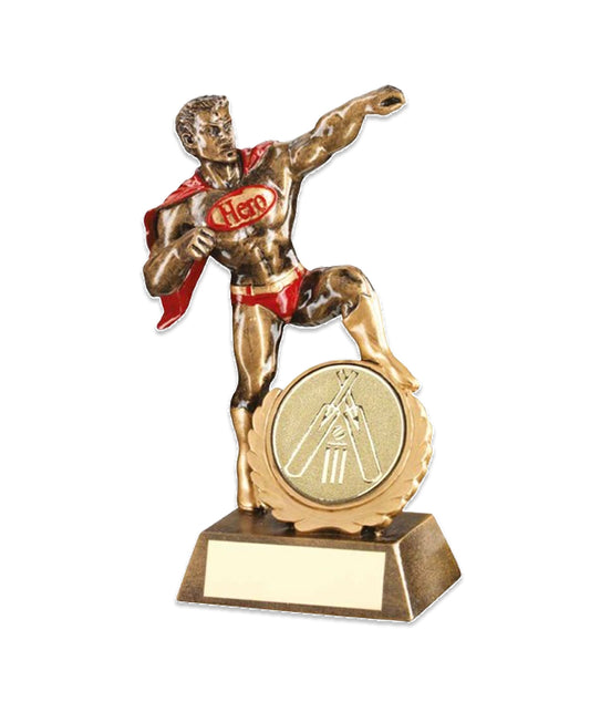 Crystal Effect Gold & Red Male Hero Trophy
