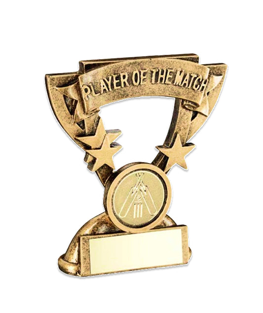 Crystal Effect Antique Gold "Player of the Match" Cup Trophy