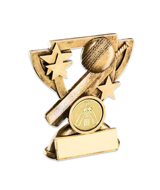 Crystal Effect Gold & Silver Bat & Ball Trophy