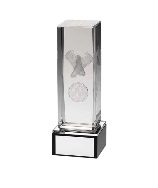 3D Soccer Cleat & Ball Crystal Column