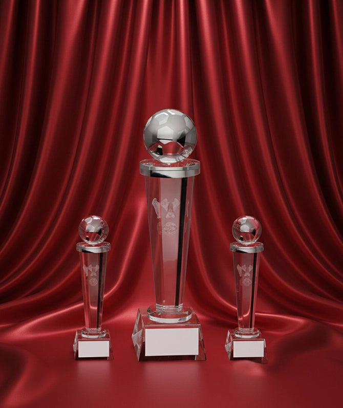 Prestige Football Trophy with Chrome Accent Prestige Football Trophy with Chrome Accent