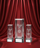 3D Soccer Cleat & Ball Crystal Column 3D Soccer Cleat & Ball Crystal Column