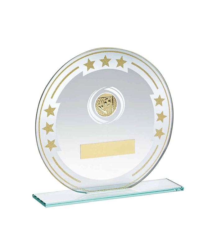 Soccer Victory Round Glass Plaque Soccer Victory Round Glass Plaque