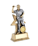 Crystal Effect Silver & Gold Dart Player Trophy