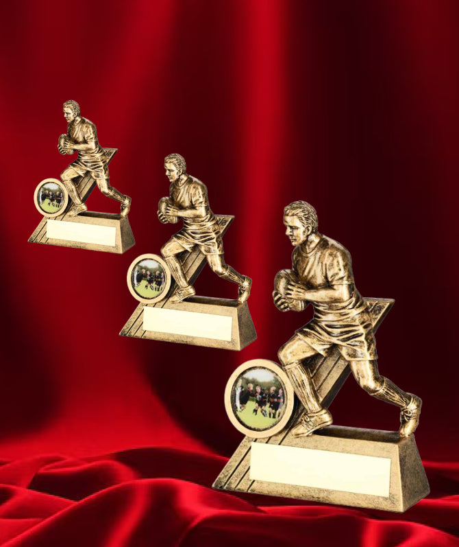 Male Rugby Player Victory Trophy