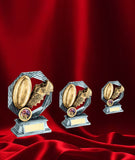 Rugby Boot and Ball Trophy with Honeycomb Texture