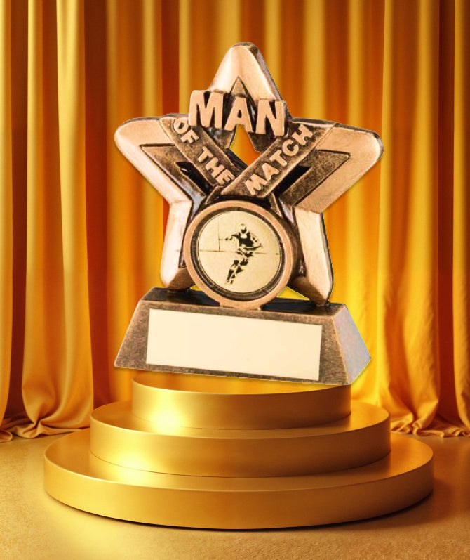 Man of the Match Star Rugby Trophy