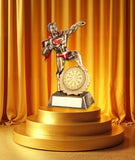 Crystal Effect Gold & Red Male "Hero" Darts Trophy