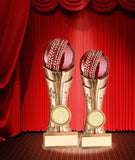 Crystal Effect Antique Gold Cricket Ball Trophy