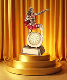 Crystal Effect Gold & Red Female "Hero" Darts Trophy