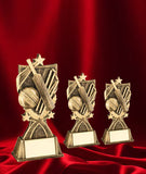 Crystal Effect Antique Gold Shield Cricket Trophy