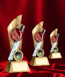Crystal Effect Gold & Silver Dynamic Cricket Bat & Ball Trophy