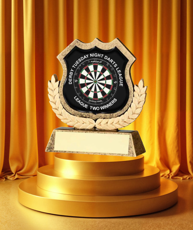 Crystal Effect Gold Derby Tuesday Darts Shield