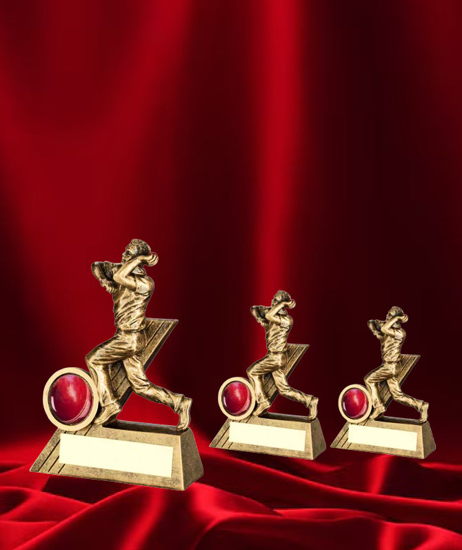 Crystal Effect Antique Gold Bowling Trophy