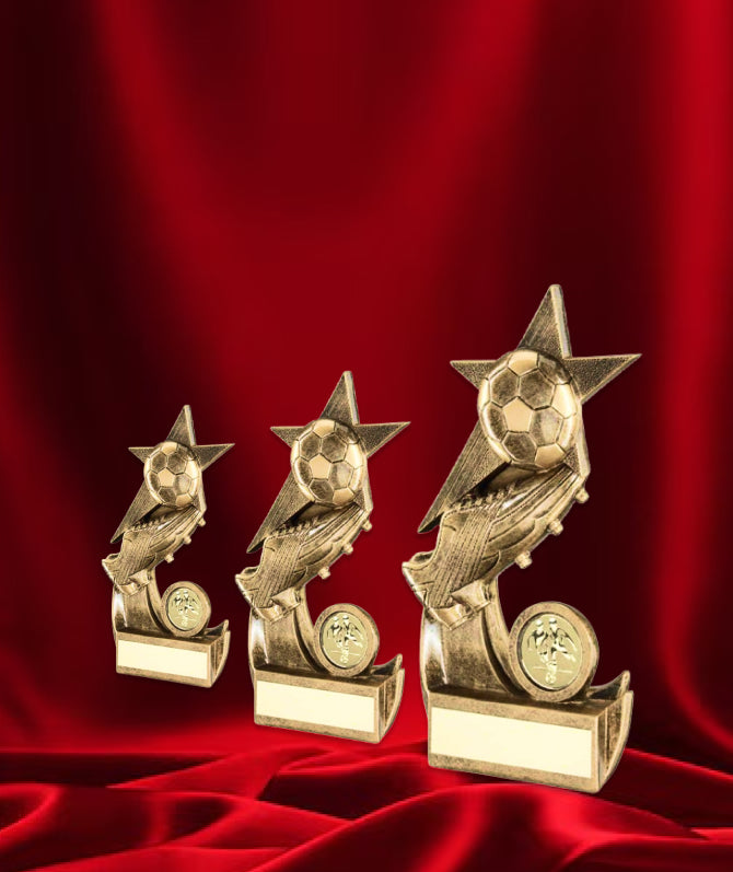 Crystal Effect Silver & Gold "Player of the Match" Shield Trophy