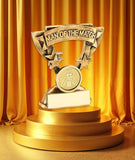 Crystal Effect Antique Gold "Man of the Match" Cup Trophy
