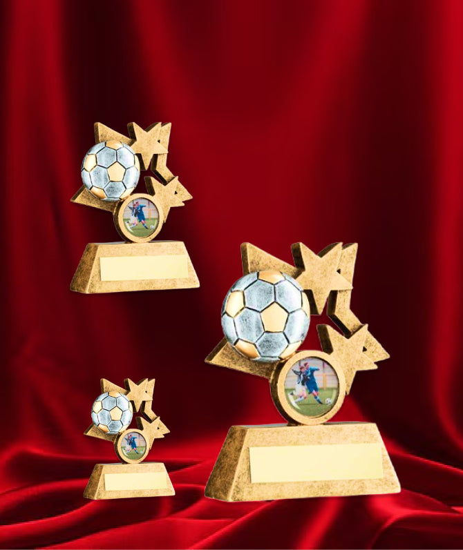Crystal Effect Gold & Silver Star Shield Trophy