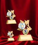 Crystal Effect Gold & Silver Star Shield Trophy