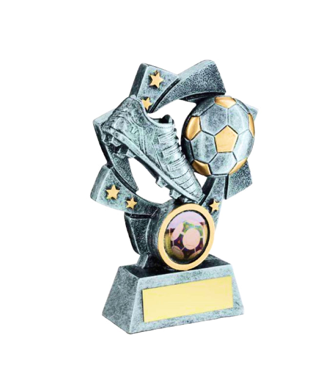 Crystal Effect Gold & Silver Football Star Trophy