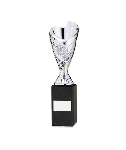 Crystal Effect Gold & Silver Football Shield Trophy