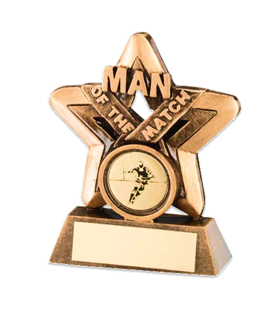 Man of the Match Star Rugby Trophy