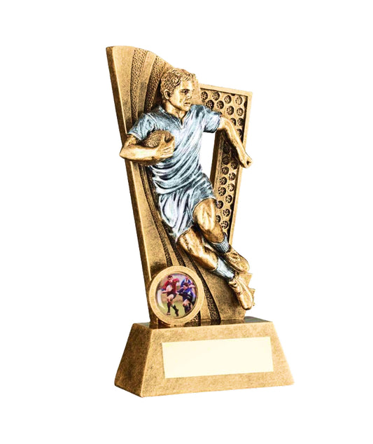 Male Rugby Player Victory Trophy.