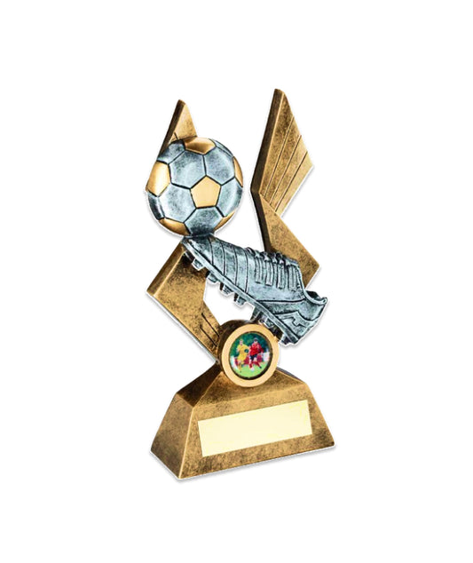 Crystal Effect Silver & Gold Football Player Trophy