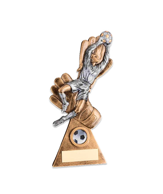 Crystal Effect Gold & Silver Star Football Trophy