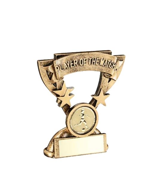 Crystal Effect Silver & Gold Football Crest Trophy