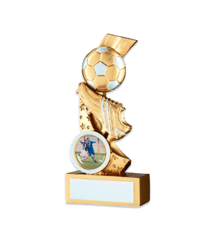 Crystal Effect Silver & Gold Football Starburst Trophy
