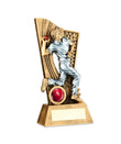 Crystal Effect Silver & Gold Cricket Bowling Trophy