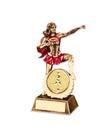 Crystal Effect Silver & Black Star Football Trophy