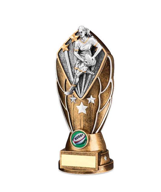 Female Rugby Player Victory Trophy