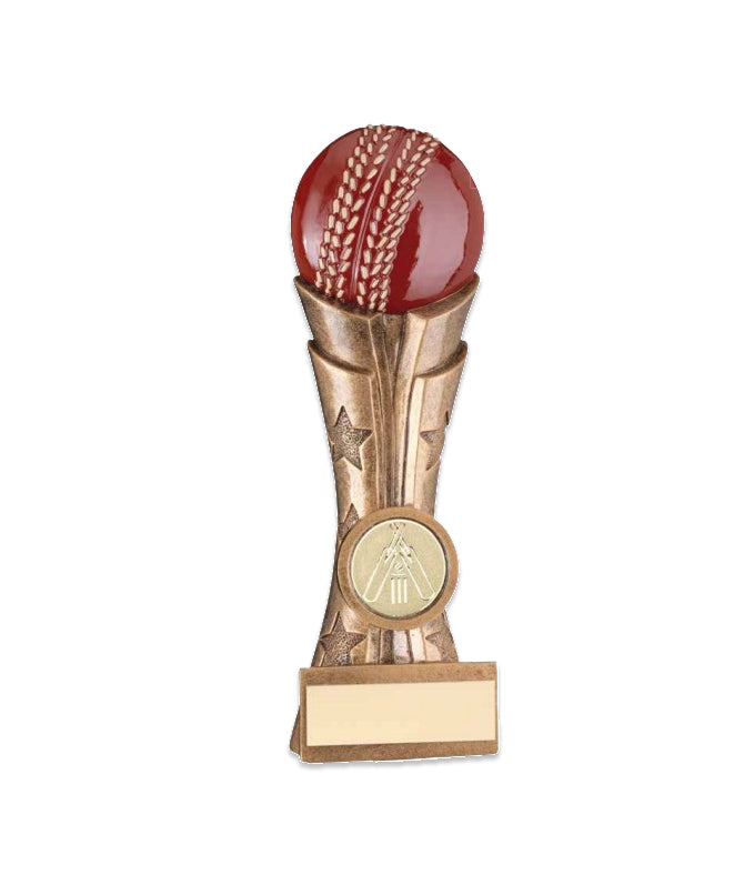Crystal Effect Antique Gold Cricket Ball Trophy