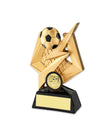 Gold-Toned Resin Lightning Bolt Soccer Trophy