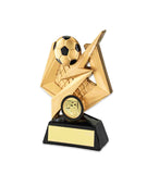 Gold-Toned Resin Lightning Bolt Soccer Trophy