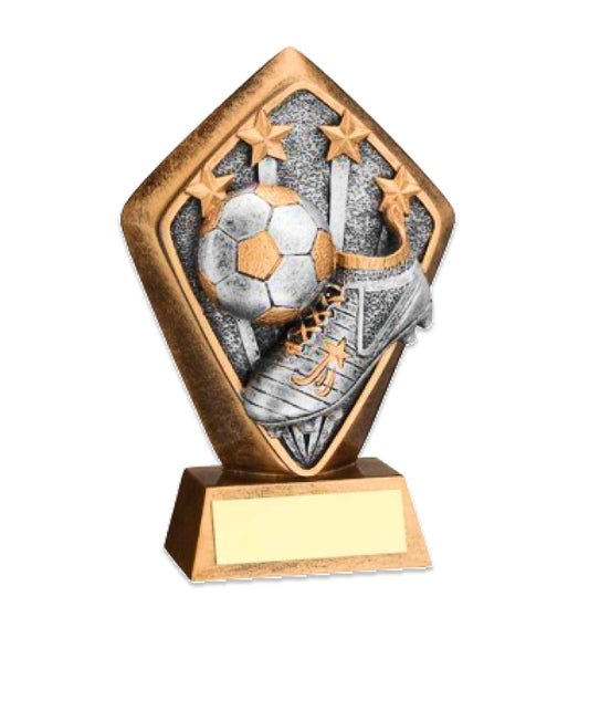 Crystal Effect Gold & Silver Football Player on Column Trophy