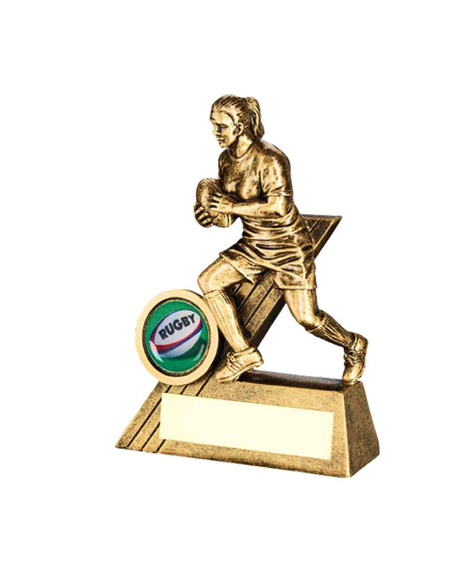 Male Rugby Player Victory Trophy.
