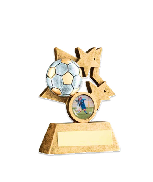 Crystal Effect Gold & Silver Star Shield Trophy