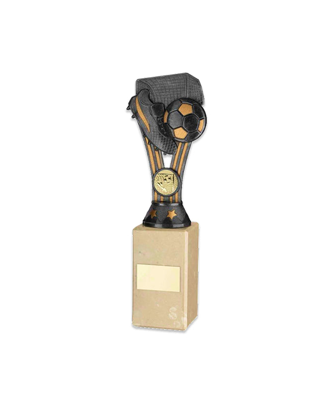 Crystal Effect Gold & Silver Modern Footballer Trophy