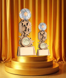 Crystal Effect Silver & Black "Player of the Year" Shield Trophy
