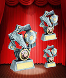Crystal Effect Gold & Silver Football Star Trophy