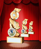 Crystal Effect Silver & Gold Football Starburst Trophy