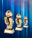 Crystal Effect Gold & Silver Football Player Trophy