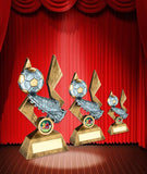 Crystal Effect Silver & Gold Football Player Trophy