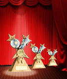 Crystal Effect Gold & Silver Footballer on Pillar Trophy