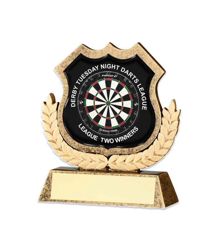 Crystal Effect Gold Derby Tuesday Darts Shield