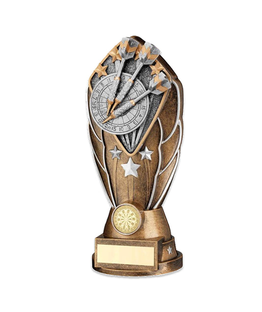 Crystal Effect Antique Gold Winged Darts Trophy