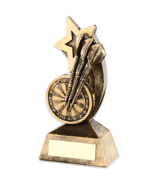 Crystal Effect Gold & Silver Star Darts Trophy