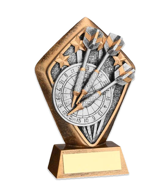 Crystal Effect Gold & Silver Diamond Darts Trophy